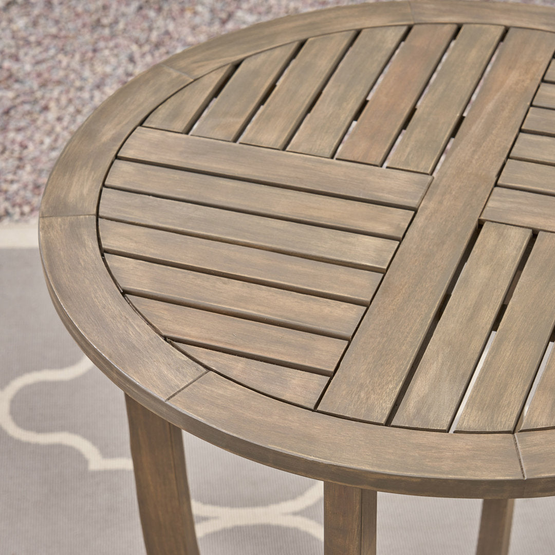 Round 2 - Person 28" Long Bistro Set with Cushions Red Barrel Studio® Frame Color/Cushion Color: Gray Finish Frame/Cream Cushion