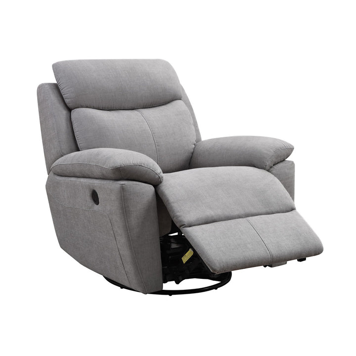 Kappa 35.43" Wide Power Swivel Standard Recliner Red Barrel Studio® Body Fabric: Light Gray Polyester Blend