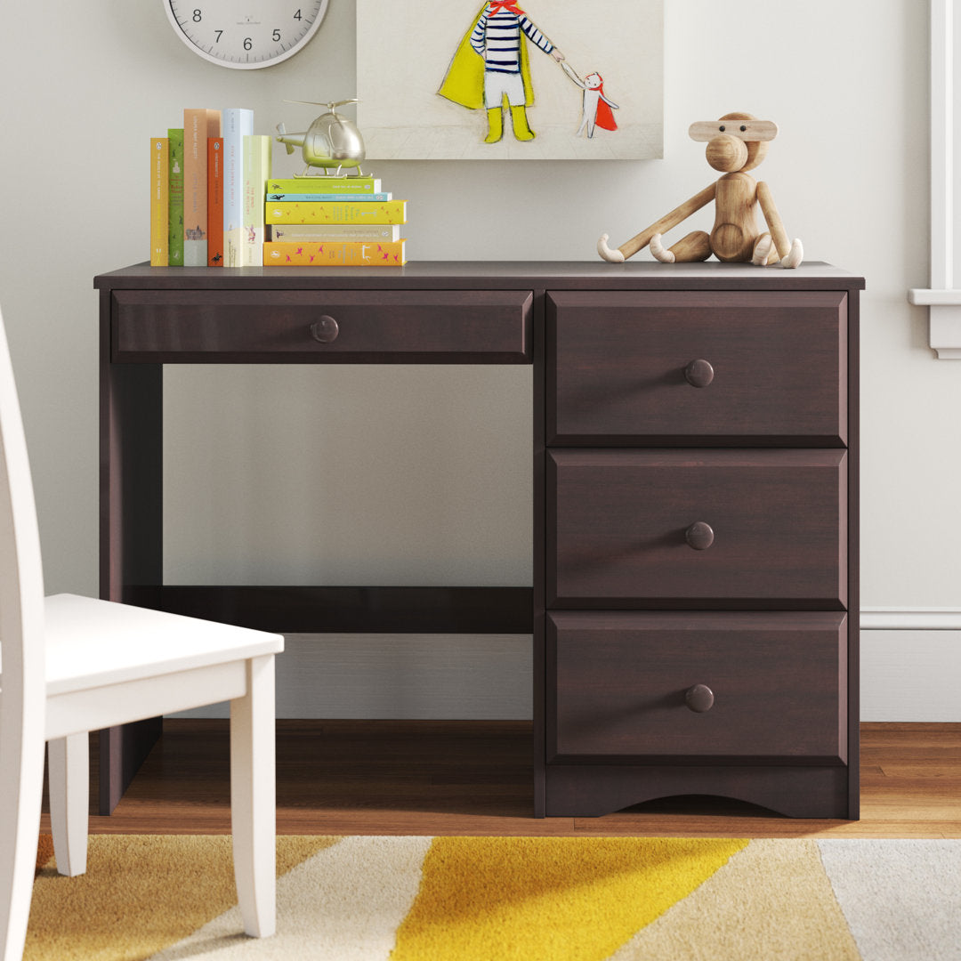Kellie Writing Desk Three Posts™ Baby & Kids Finish: Cappuccino