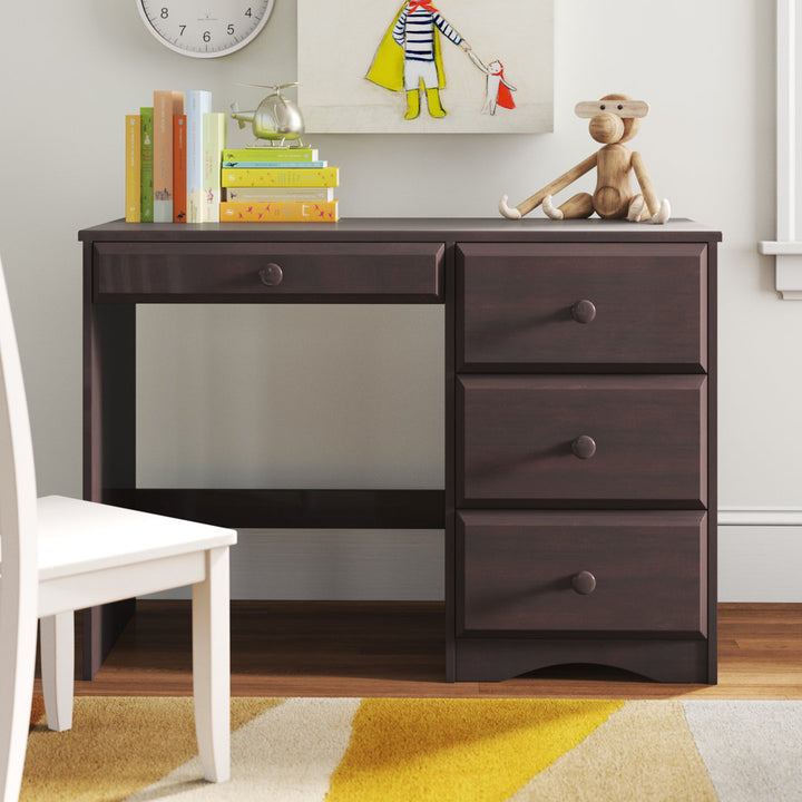 Kellie Writing Desk Three Posts™ Baby & Kids Finish: Cappuccino