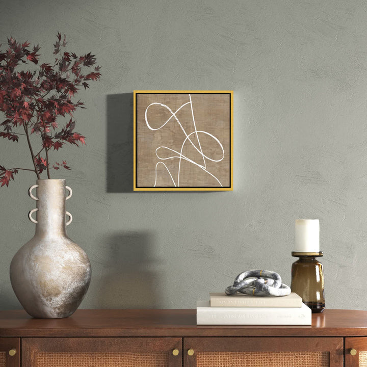 Swooping Lines - Floater Frame Painting on Canvas Joss & Main Size: 46.5" H x 46.5" W x 2" D Format: Gold