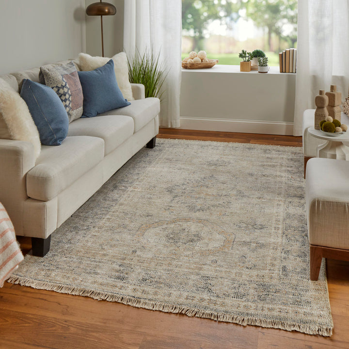 Alberdine Transitional Medallion Handmade Sand Rug Lark Manor™ Rug Size: Rectangle 9' x 12'