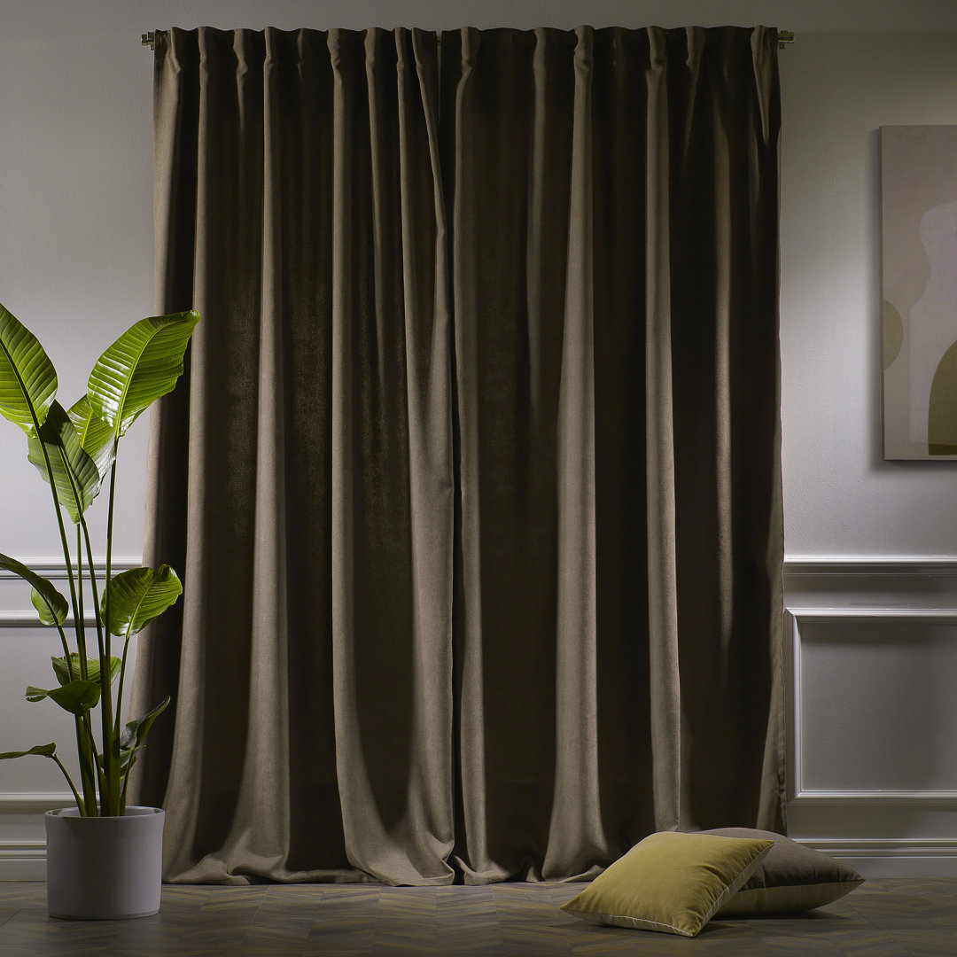 Extra wide x Extra Long Custom Made Decorative Single Panel Lilijan Home & Curtain Curtain Color: Light Brown Size per Panel: 52" W x 156" L