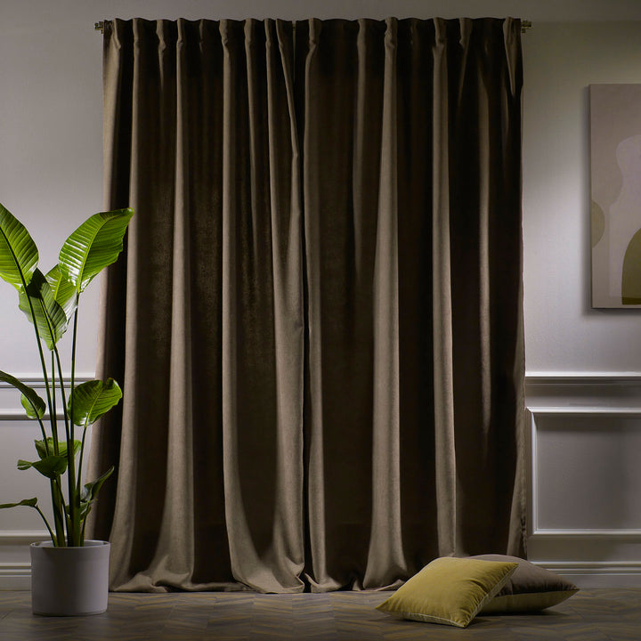Extra wide x Extra Long Custom Made Decorative Single Panel Lilijan Home & Curtain Curtain Color: Light Brown Size per Panel: 52" W x 156" L