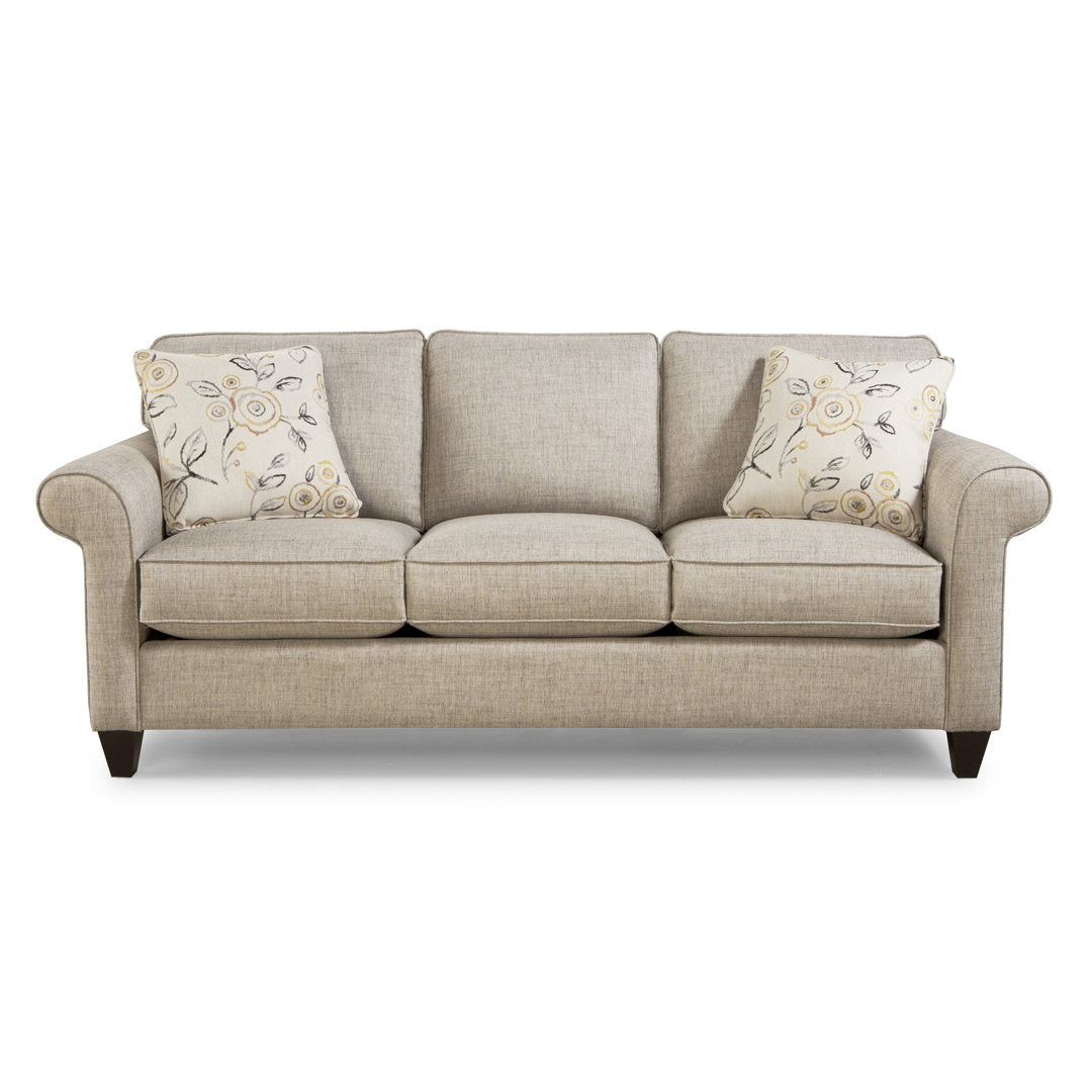 Affordable Fun 85" Rolled Arm Sofa Red Barrel Studio® Arm Covers: No, Body Fabric: Craftwood 42 Gray Performance Chenille