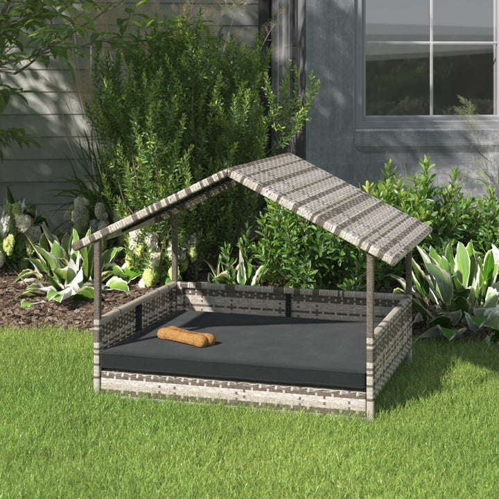 Lininger Wicker Dog House Three Posts™ Size: 28.5" H x 38.5" W x 27.25" D Finish: Gray