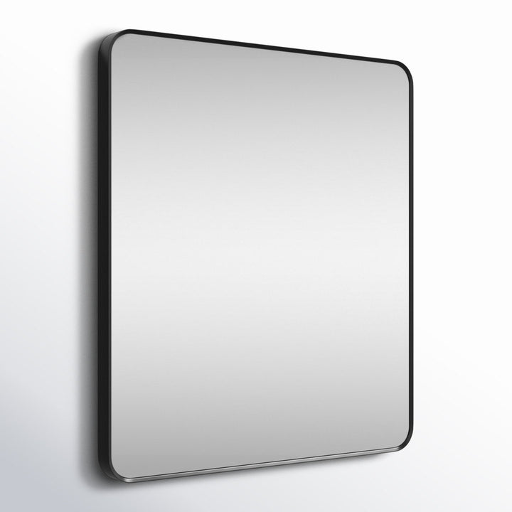 Markhai Modern Accent Mirror Orren Ellis Size: 36'' x 32'' Finish: Brushed Black