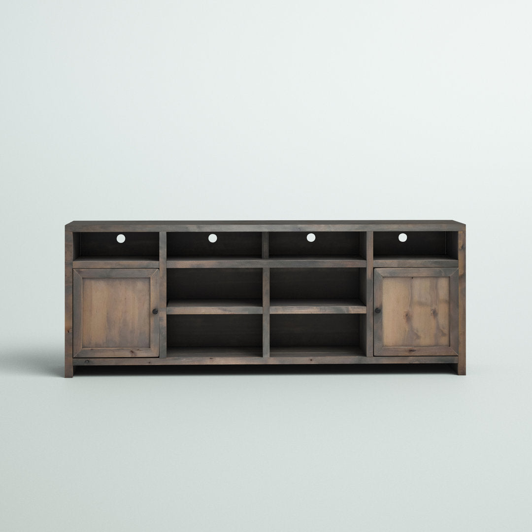 Columbia 84" No Assembly Required Barnwood Finish TV Stand, For TVs Up To 95" Greyleigh™