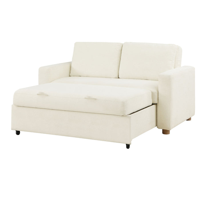 Serta Trinity Full Size Convertible Sleeper Sofa Serta Fabric: Ivory Boucle