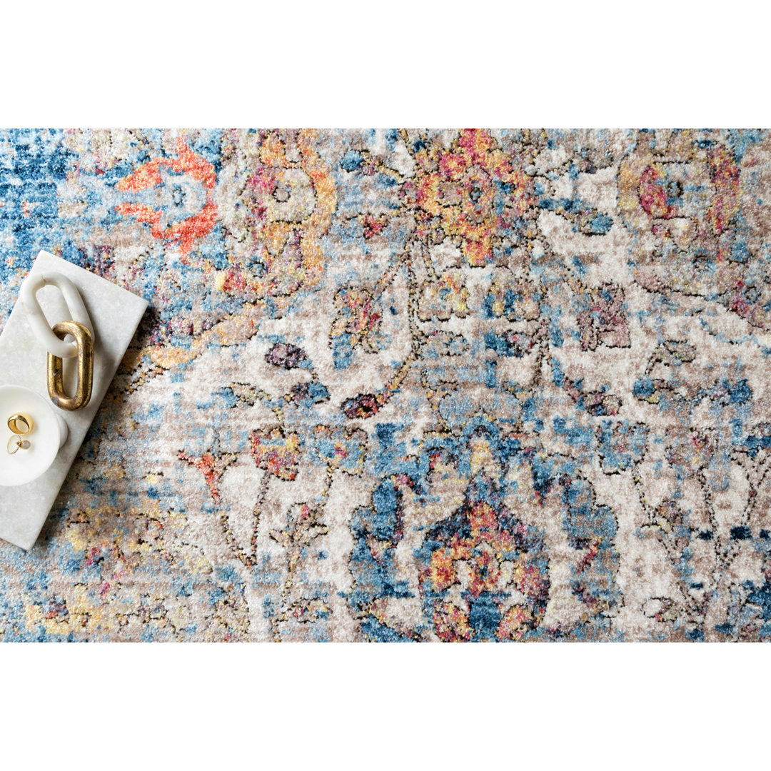 Beauviore Oriental Blue Area Rug Langley Street® Rug Size: Rectangle 6' x 8'8"