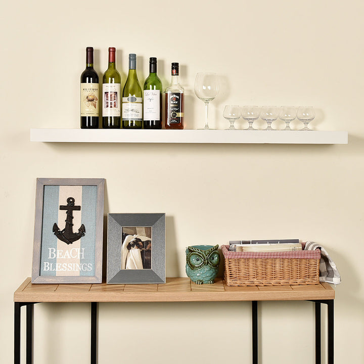 Bovina Floating Shelf Winston Porter Size: 2" H x 60" W x 9.25" D Finish: White