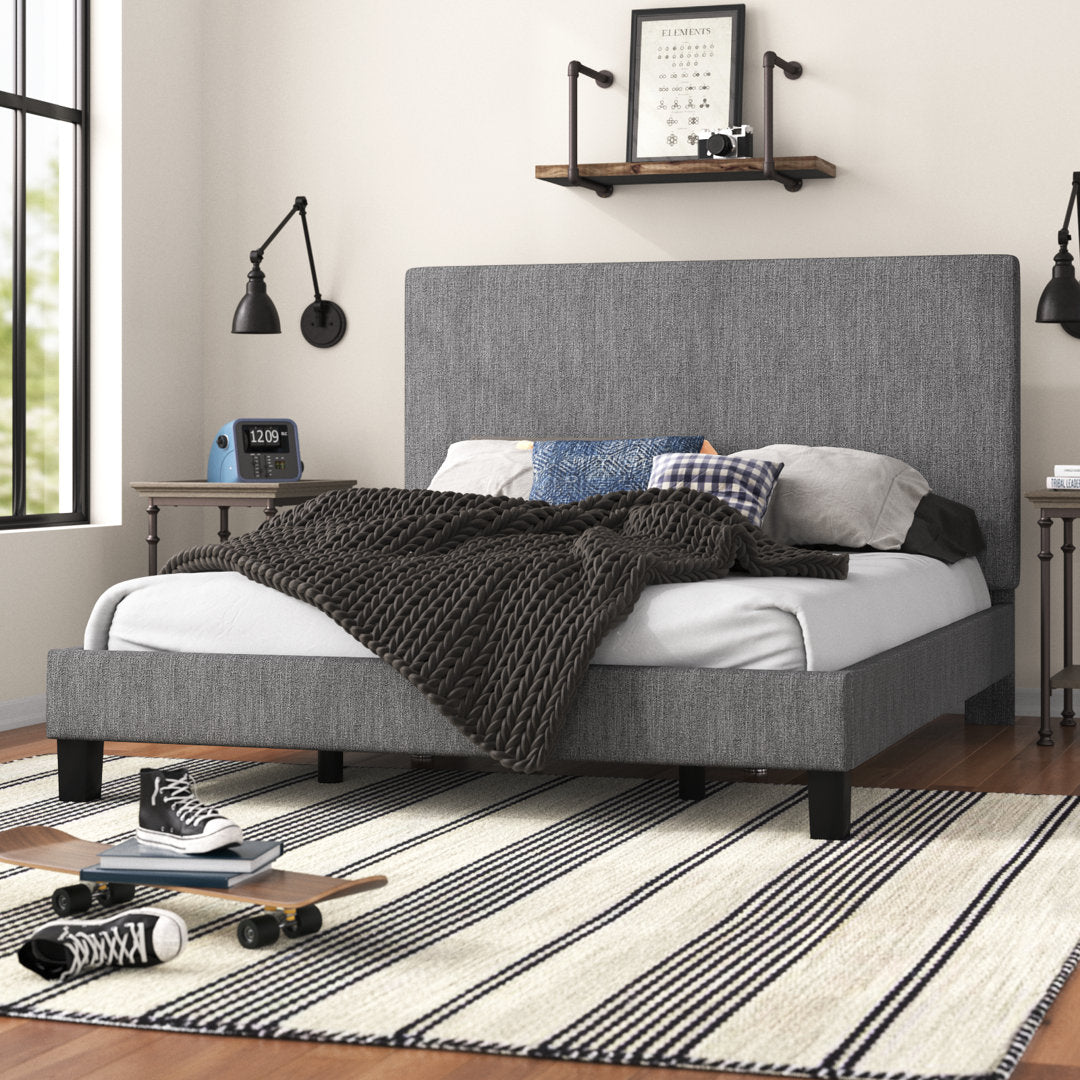 Magaw Queen Upholstered Low Profile Standard Bed Three Posts™ Color: Gray