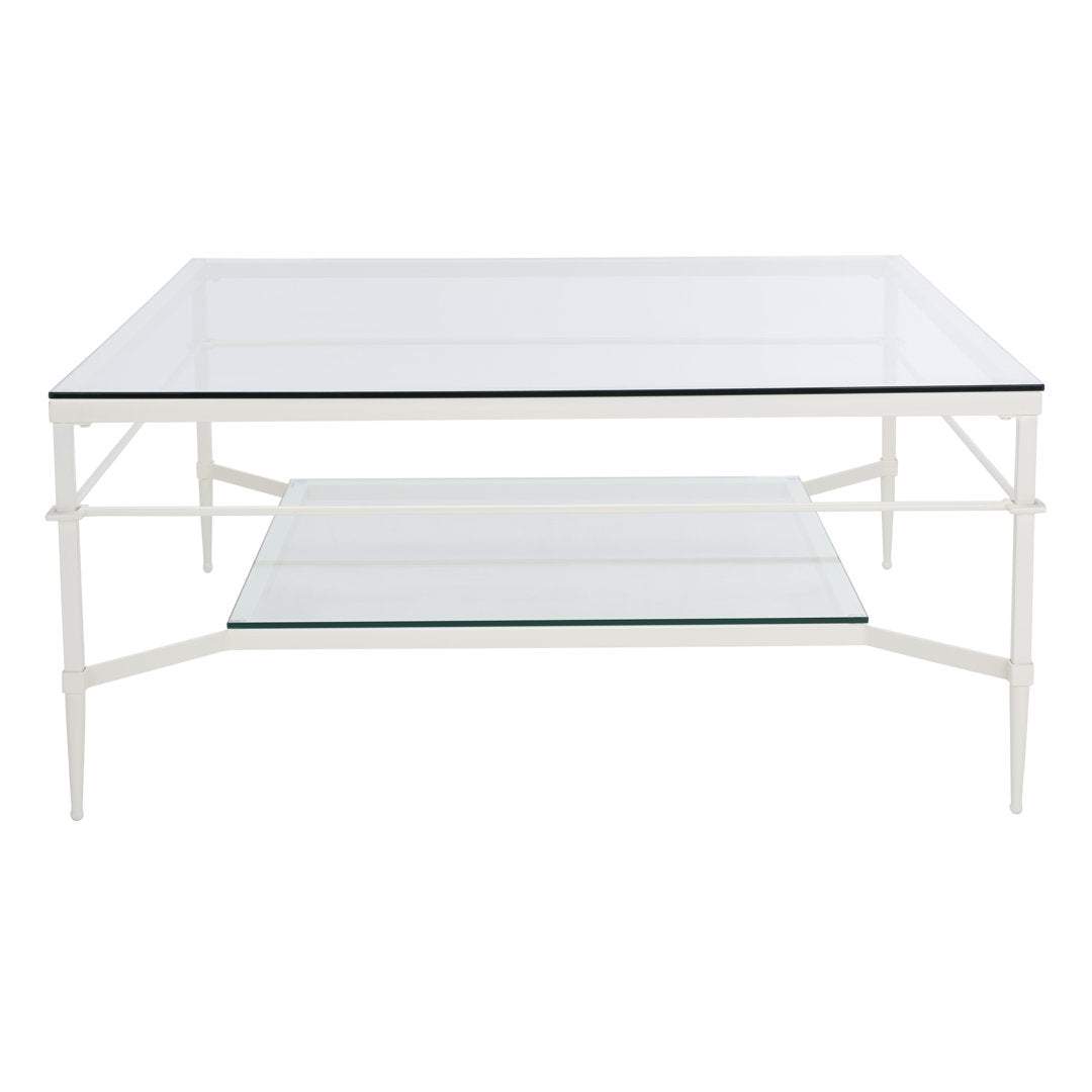 Genevieve Coffee Table with Storage Etta Avenue™ Table Base Color: White