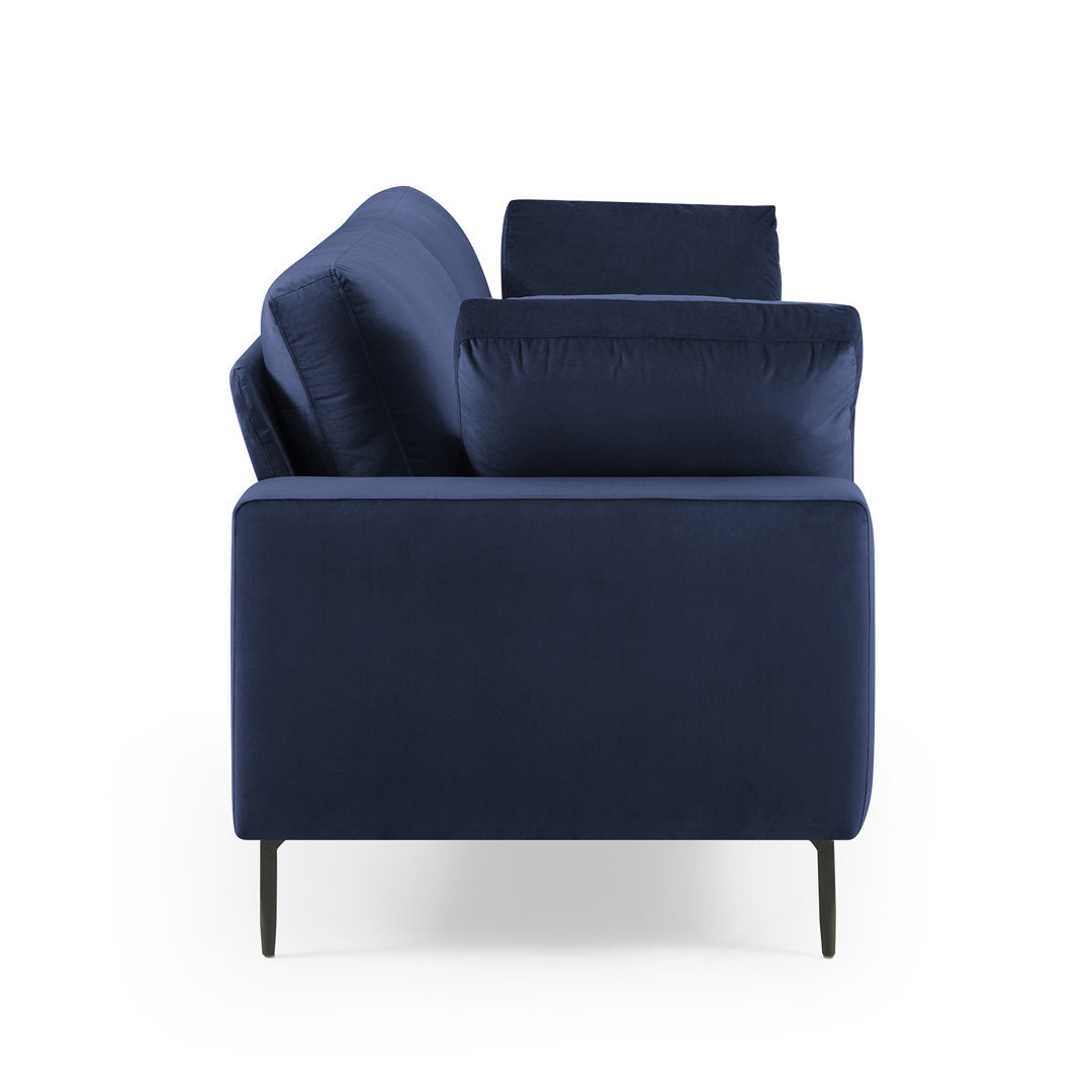 Jeses MINIMORE Modern Style Etta 84.3" Mid-Century Modern Design Sofa Corrigan Studio® Fabric: Dark Blue Velvet