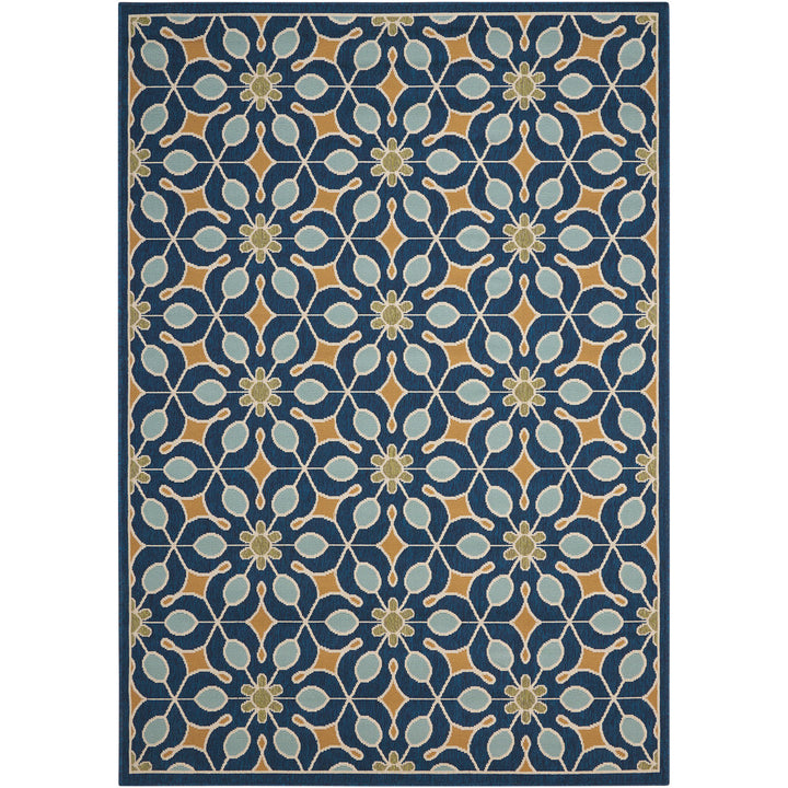 Palermo Geometric Navy/Blue/Gold Area Rug Sol 72 Outdoor™ Rug Size: Rectangle 6'7" x 9'6"