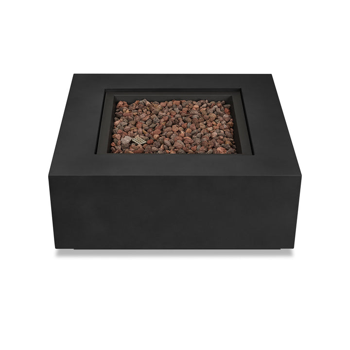 AEGEAN Propane / Natural Gas Outdoor Fire Pit Table Real Flame Size: 16" H x 36" W x 36" D Finish: Black