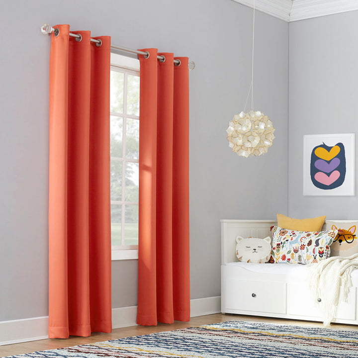 Wayfair Basics Blackout Grommet Curtain Panel Wayfair Basics® Curtain Color: Tangerine Size per Panel: 40" W x 84" L