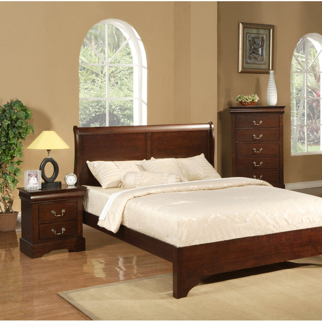 Varnamtown West Haven Low Footboard Sleigh Bed, Cappuccino Lark Manor™ Size: California King