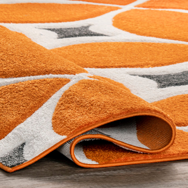 Southam Geometric Accent Rug for Living Room Bedroom Dining Room Entryway Kitchen, Deep Orange/White Wade Logan® Rug Size: Runner 2'6" x 12'