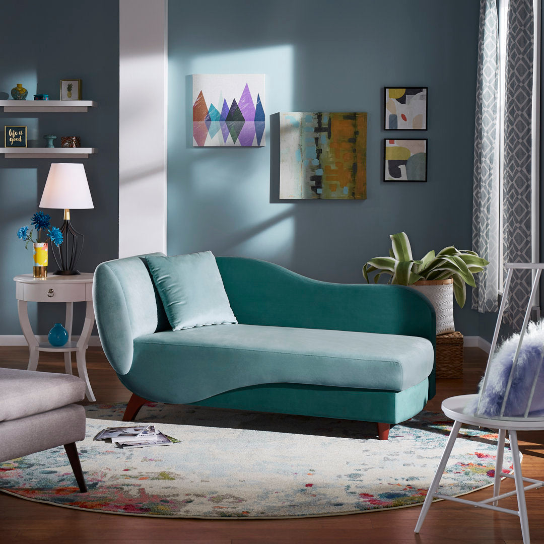 Gaven Armless Reclining Foam Chaise Lounge with Storage Mercury Row® Teen Upholstery Color: Dark Green/Light Green