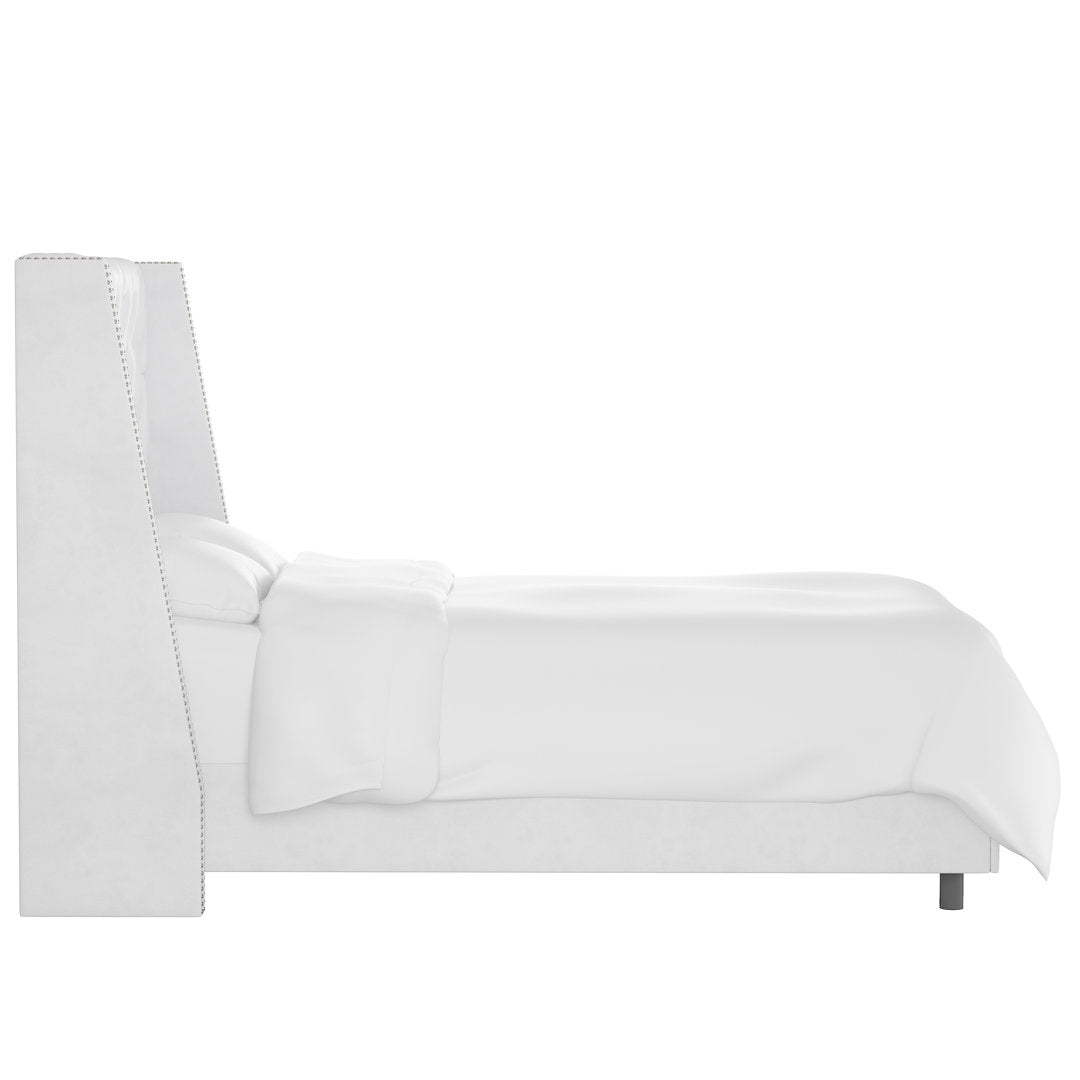 Annabel Upholstered Wingback Bed Kelly Clarkson Home Size: King Body Fabric: Classic White Velvet
