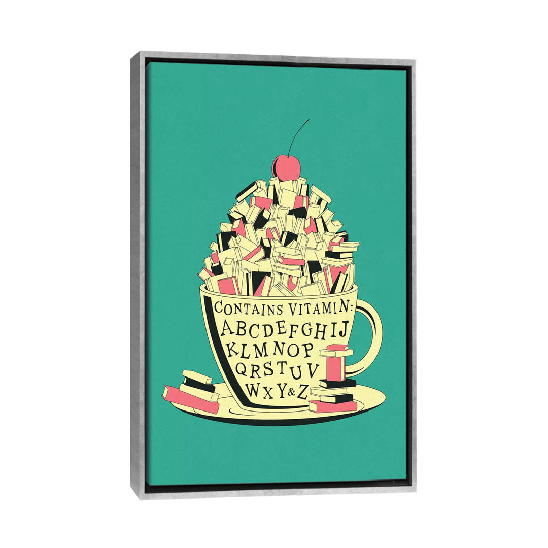 Read II Kids Framed Art East Urban Home Size: 60" H x 40" W x 1.5" D Format: Silver Framed Canvas