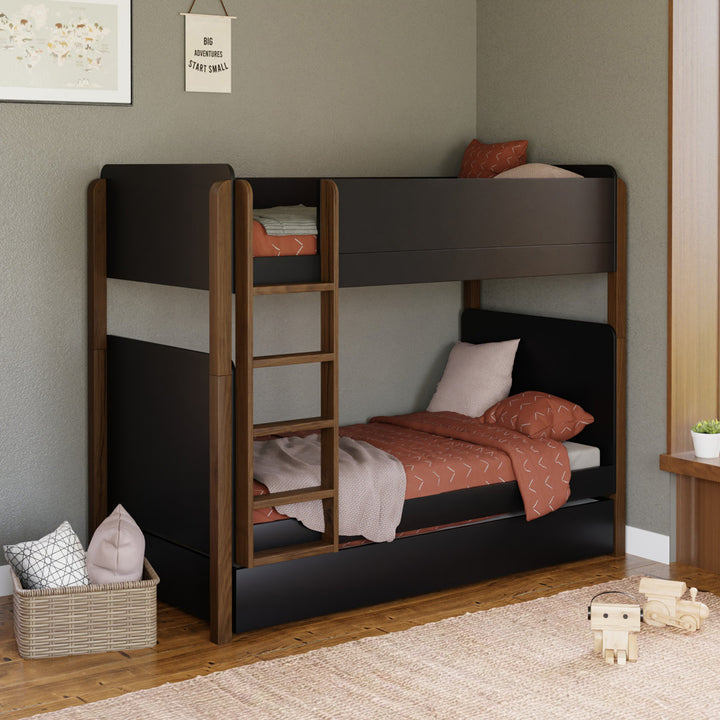 TipToe Twin Bunk Bed babyletto Color: Black/Natural Walnut