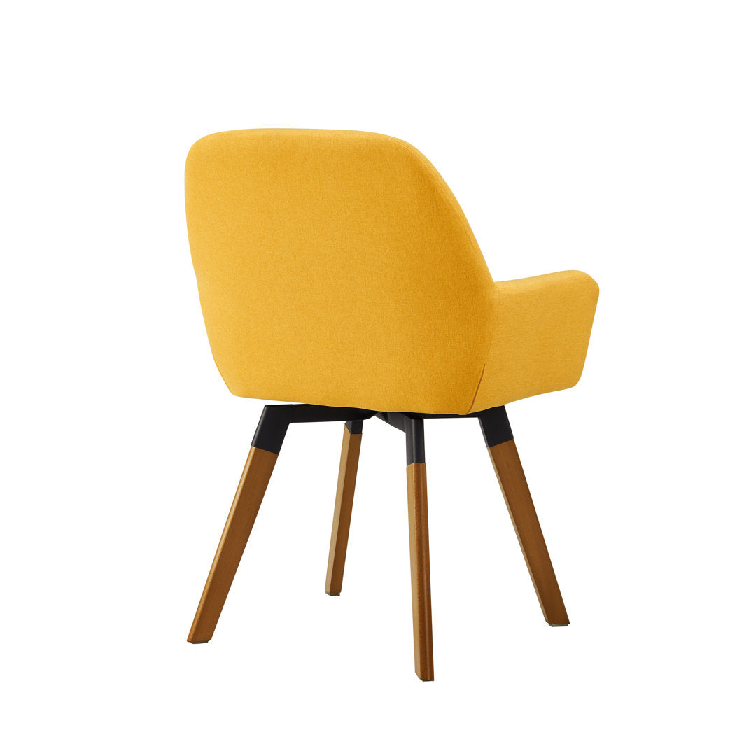 Rayshawn 22.83" W Linen Swivel dining chairs (Set of 2) Wade Logan® Upholstery Color: Yellow Linen
