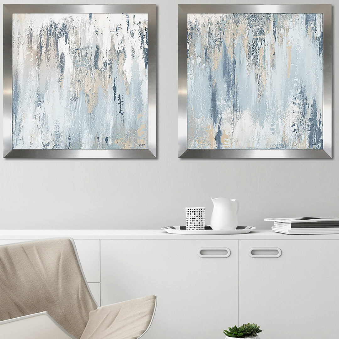 Blue Illusion Square by Patricia Pinto - 2 Piece Acrylic Print Set Orren Ellis Size: 19.5" H x 19.5" W x 1" D Format: Silver Framed