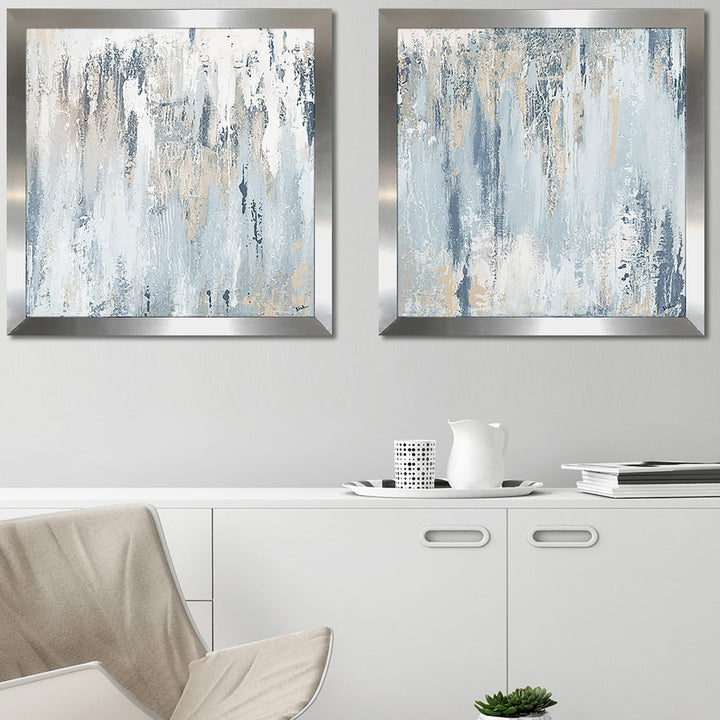 Blue Illusion Square by Patricia Pinto - 2 Piece Acrylic Print Set Orren Ellis Size: 19.5" H x 19.5" W x 1" D Format: Silver Framed