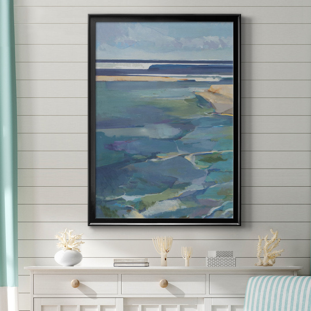 Breakwater - Picture Frame Print on Canvas Sand & Stable™ Size: 26.5" H x 36.5" W x 1.5" D Format: Black Framed Canvas