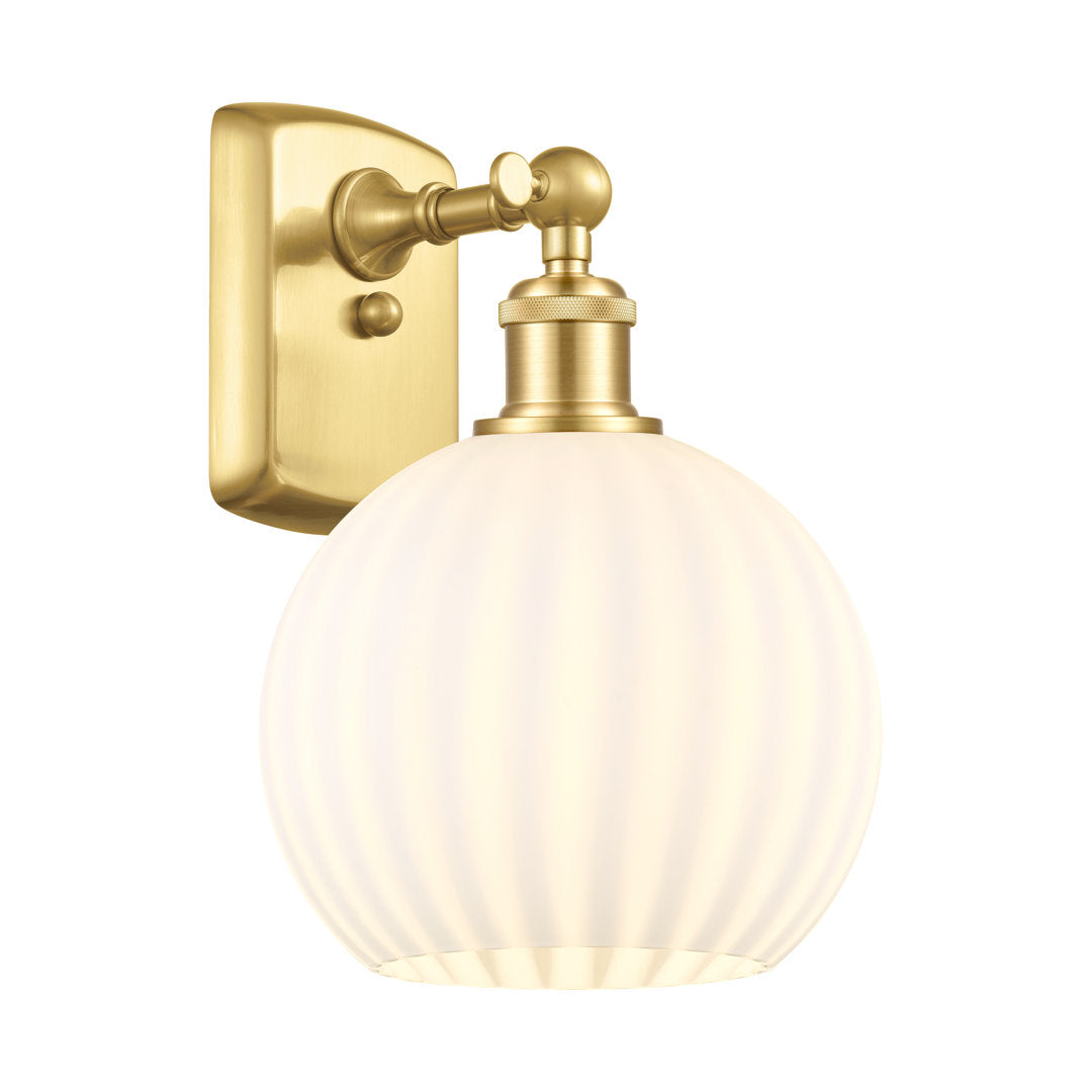 Ballston White Venetian 1 Light Sconce Longshore Tides Size: 11" H x 8" W x 8.13" D Fixture Finish: Satin Gold