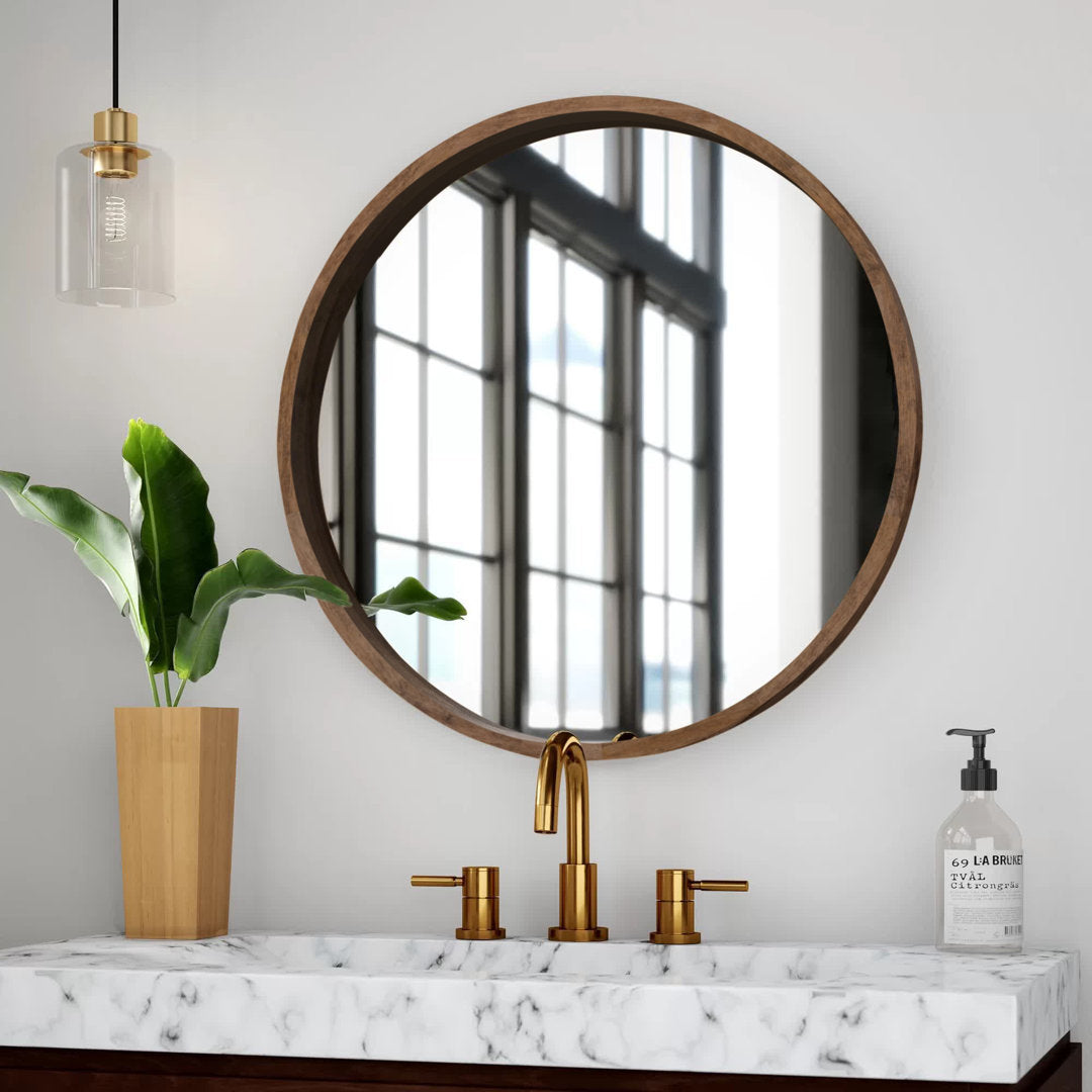 Loftis Modern & Contemporary Accent Mirror Mercury Row® Size: 22" x 22" Finish: Rustic Brown