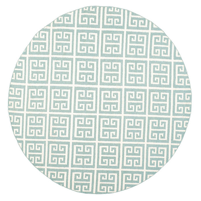 Rodgers Hand Woven Flat Weave 50% Banana Silk, 30% Wool, 20% Cotton Geometric Rug Ebern Designs Rug Size: Round 7'