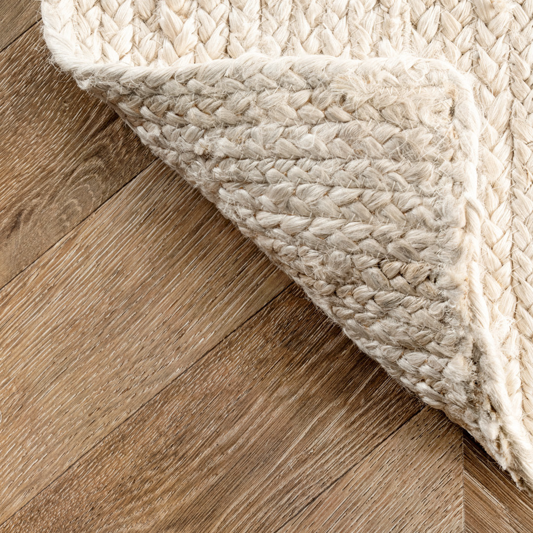 Cruise Handmade Braided Jute Area Rug in Off White Highland Dunes Rug Size: Square 5'