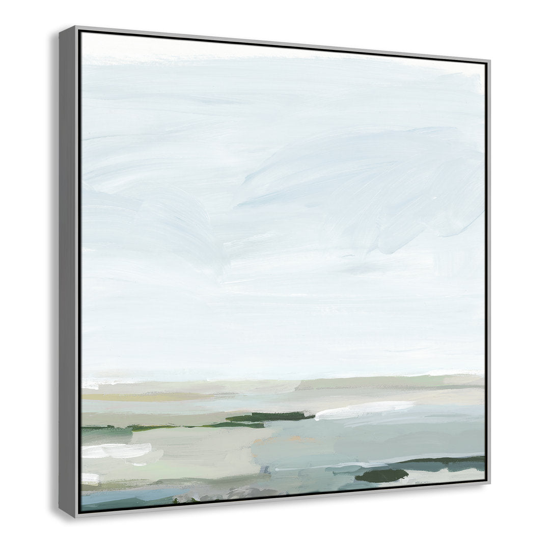 Pure Stillness - Floater Frame Painting Print on Canvas Joss & Main Size: 46.5" H x 46.5" W x 2" D Format: Silver