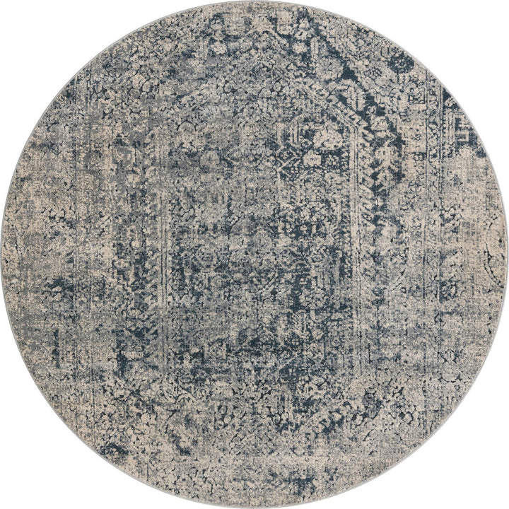 Corteney Oriental Gray Area Rug Alcott Hill® Rug Size: Round 5'