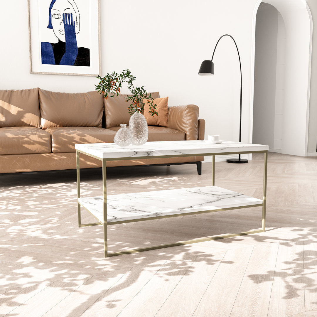 Burkhalter Sled Coffee Table Mercer41 Table Base Color: Gold