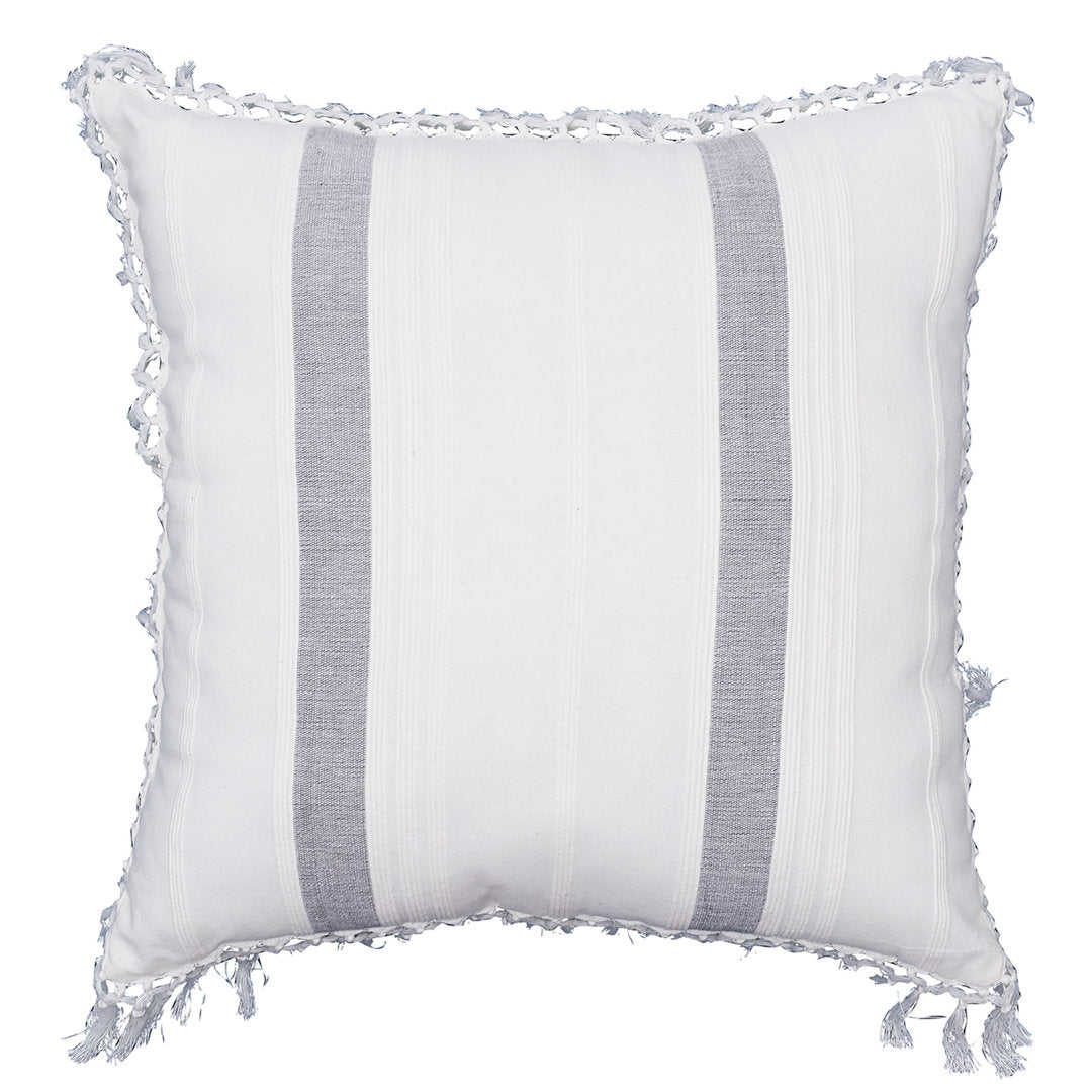 Nathan Striped Woven Square Throw Pillow C&F Home Color: Cement
