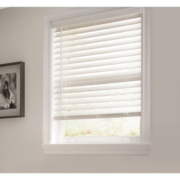 2.5 " Room Darkening Cordless Faux Wood Blind Symple Stuff Color/Finish: White Length: 72", Width: 51"