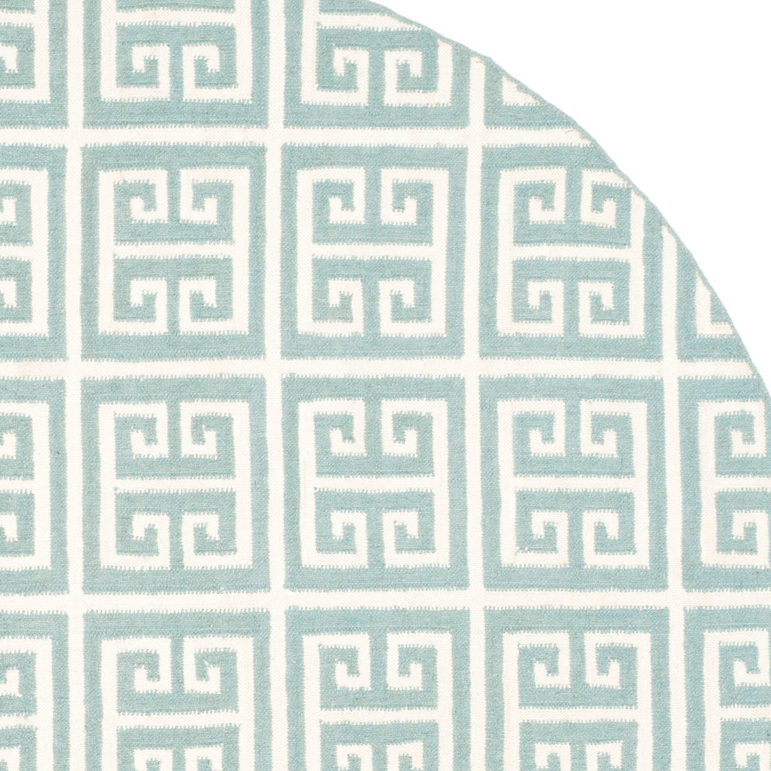 Rodgers Hand Woven Flat Weave 50% Banana Silk, 30% Wool, 20% Cotton Geometric Rug Ebern Designs Rug Size: Round 7'