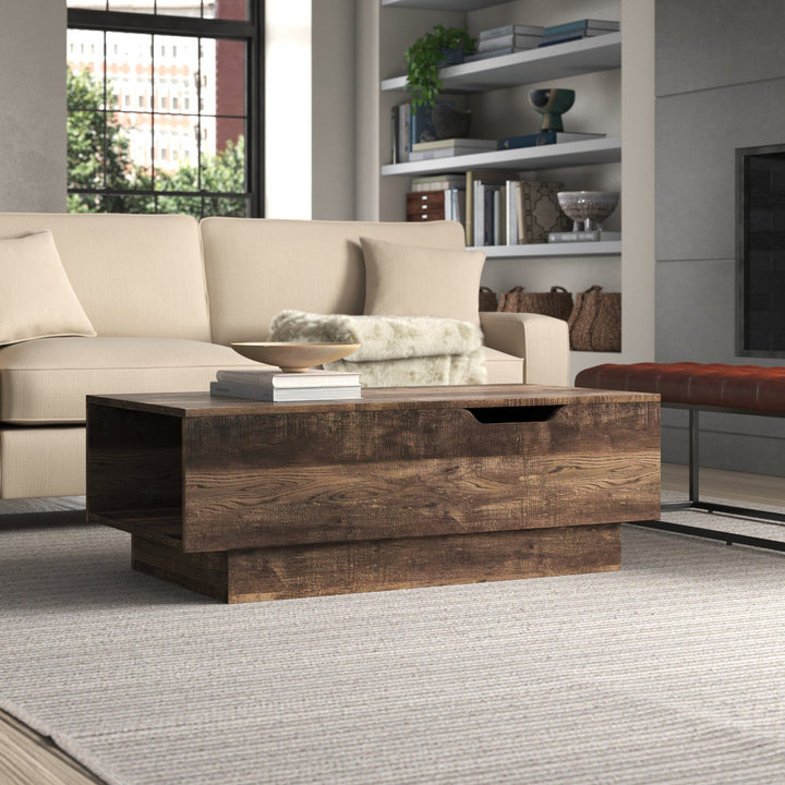 Kianna Lift Top Block Coffee Table with Storage Steelside™ Color: Reclaimed oak