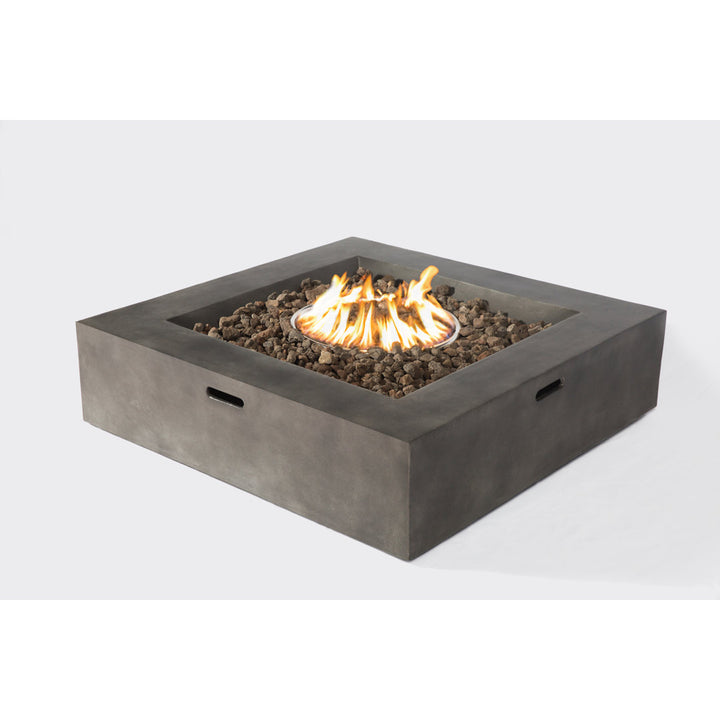 Rashid 12" H Concrete Outdoor Fire Pit Table AllModern Size: 12" H x 34" W x 34" D Finish: Charcoal