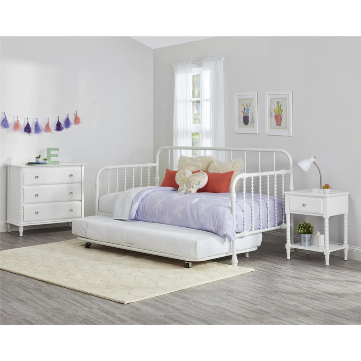 Monarch Hill Wren Twin Metal Daybed with Trundle Little Seeds Color: White
