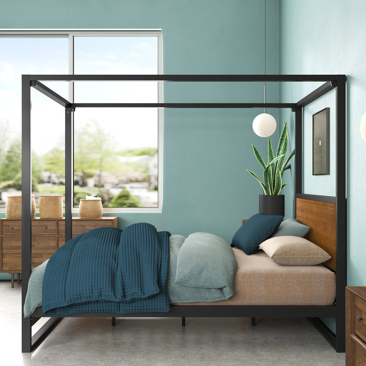 Lazio Canopy Bed Wade Logan® Size: Queen
