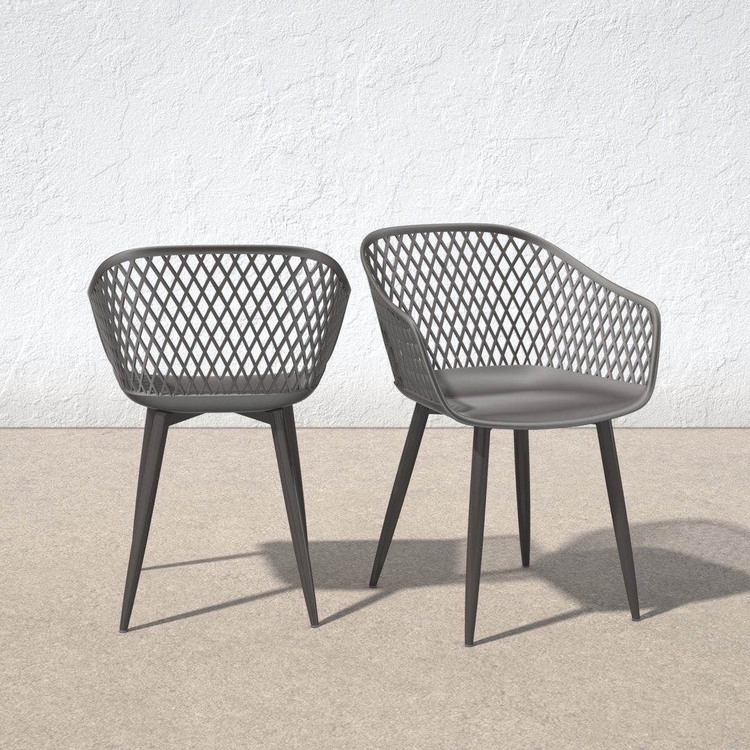 Newark Patio Dining Armchair (Set of 2) AllModern Color: Gray