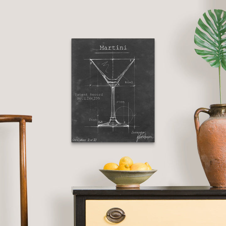 Barware Blueprint V - Graphic Art Print on Canvas 17 Stories Size: 20" H x 16" W x 1.25" D Format: Wrapped Canvas