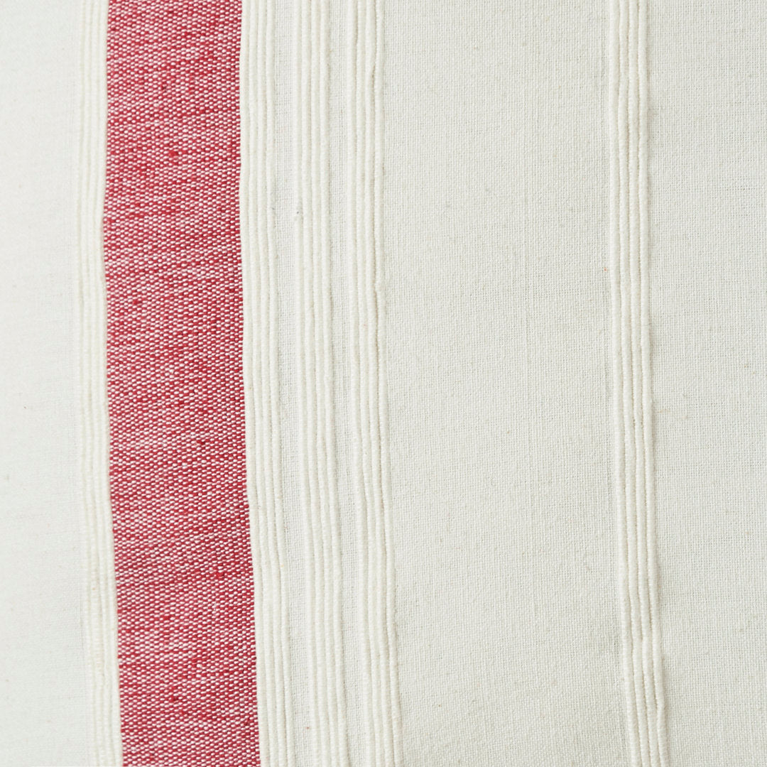 Nathan Striped Woven Square Throw Pillow C&F Home Color: Garnet