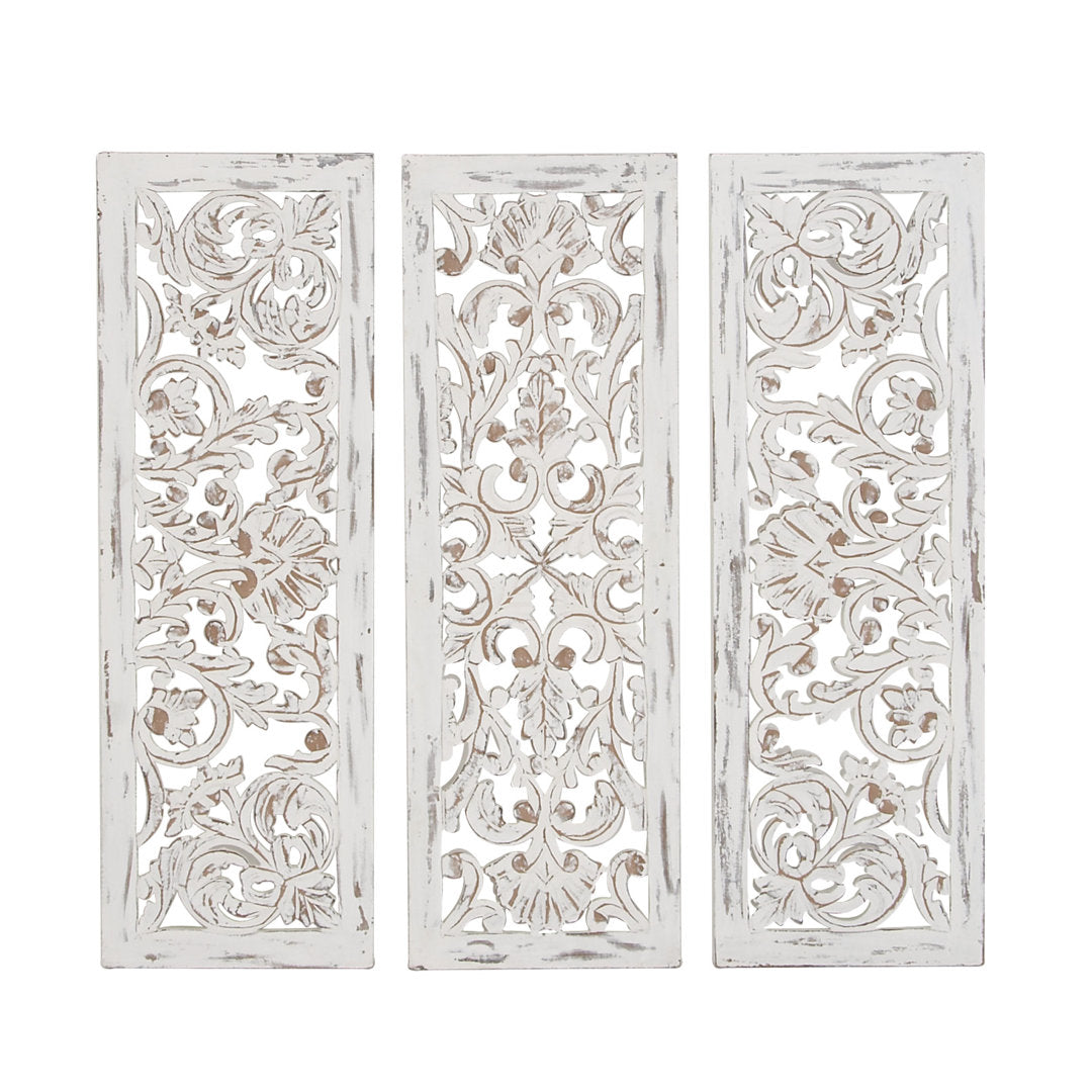 Wooden Handmade Intricately Carved Floral Home Wall Decor Kelly Clarkson Home