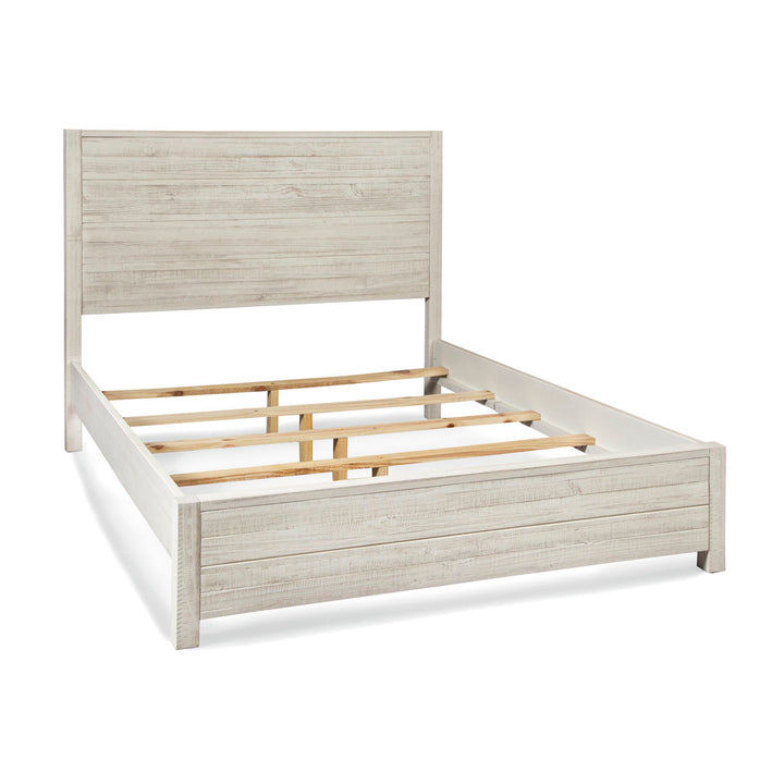 Montauk Solid Wood Bed Grain Wood Furniture Color: Rustic Off-White Size: King